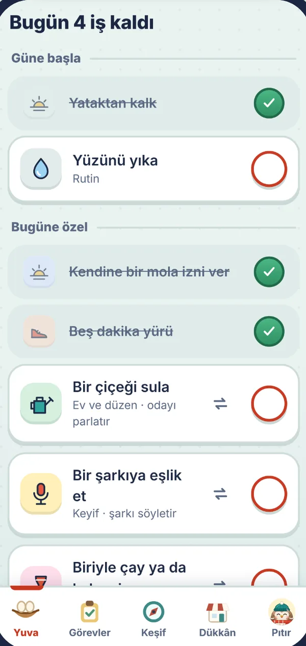 Günün görevleri