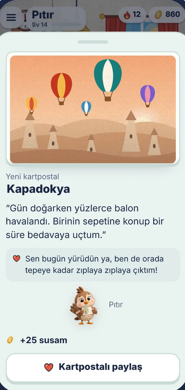 Keşiften gelen kartpostal
